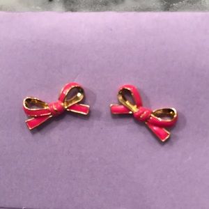 kate spade Pink and Gold Bow Earrings